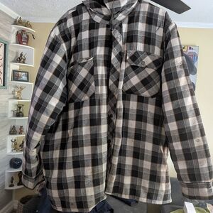 Men's Black and White Plaid Jacket